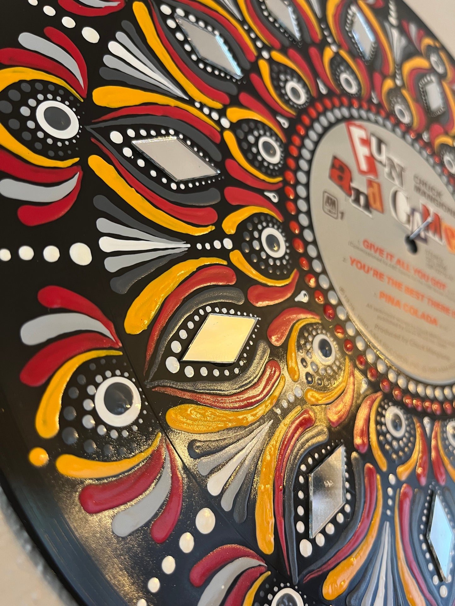 Chuck Mangione - Fun And Games mandala dot painted vinyl record album