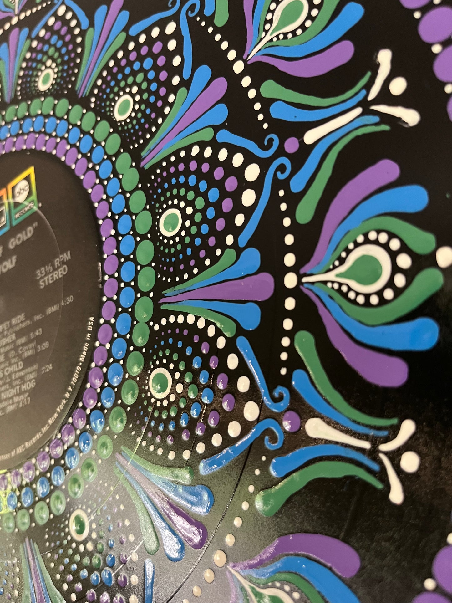 Steppenwolf - “Steppenwolf Gold” mandala dot painted vinyl record album