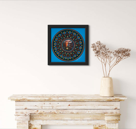 Kansas - Audio-Visions mandala dot painted vinyl record album