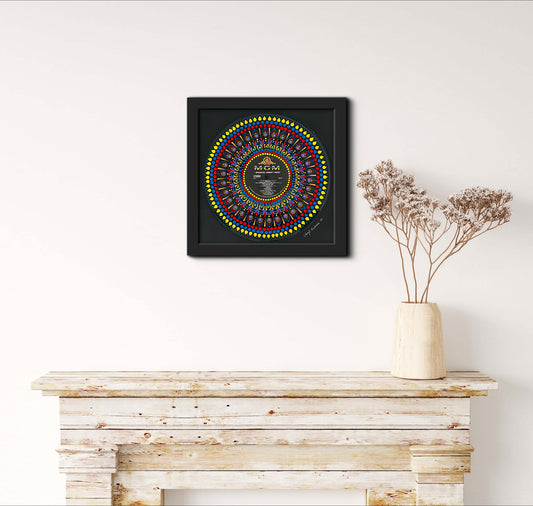 Lionel Richie - “Dancing On The Ceiling” mandala dot painted vinyl record album