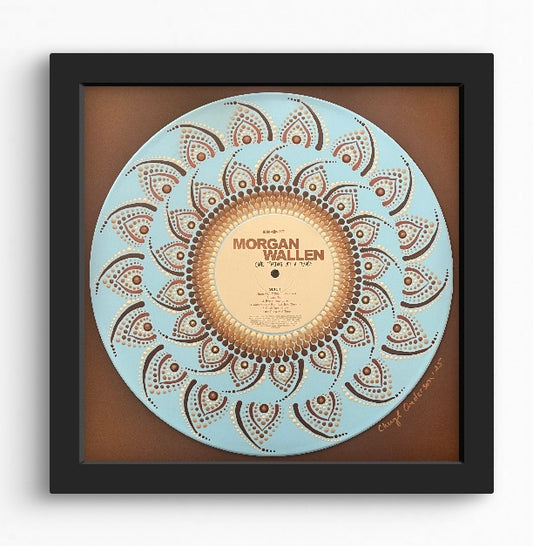 Morgan Wallen - One Thing At A Time - Mandala dot painted vinyl record album