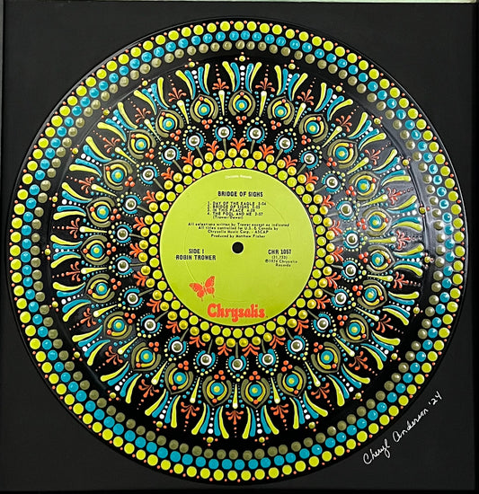 Robin Trower - Bridge Of Sighs mandala dot painted vinyl record album