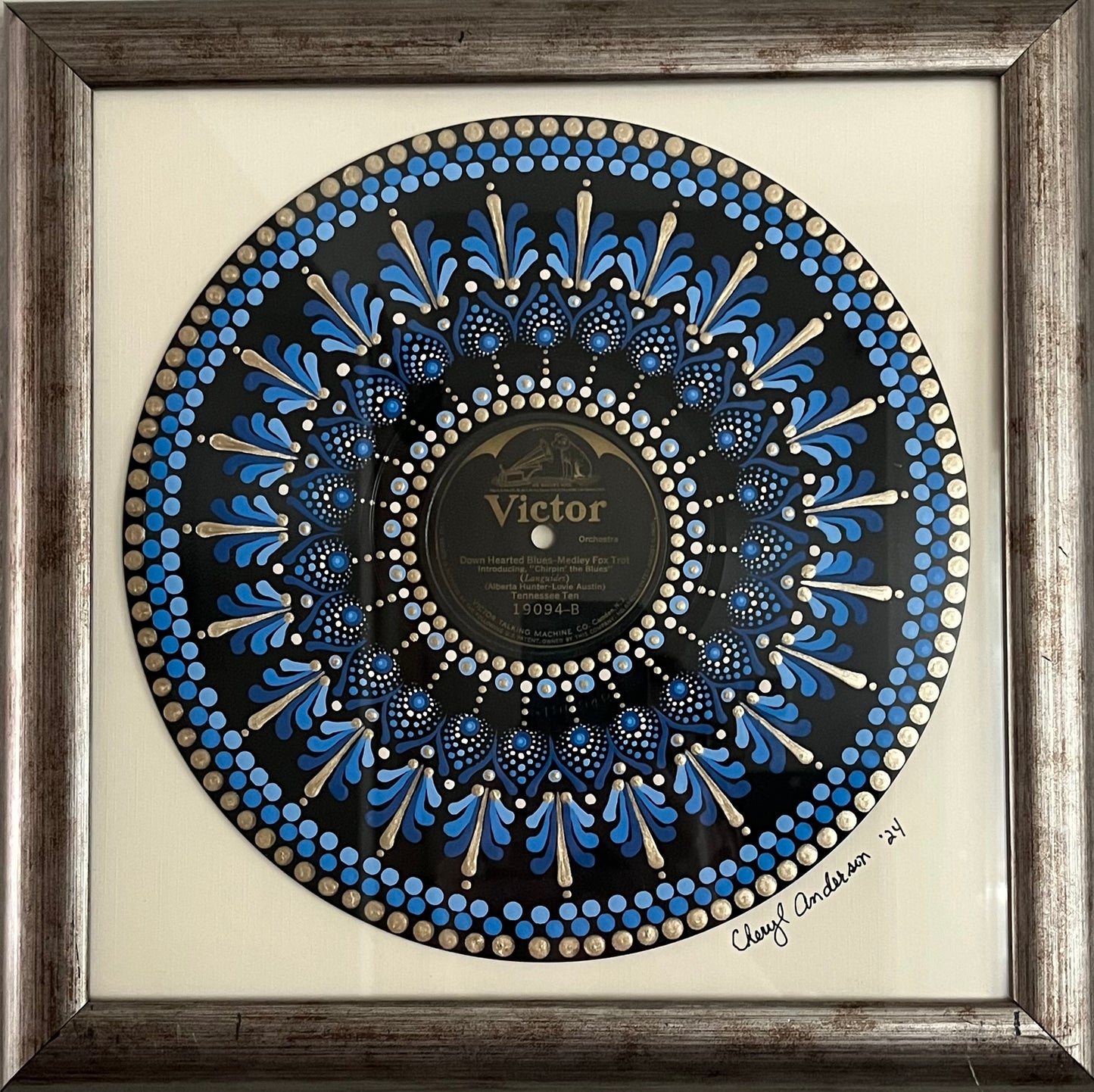 Down Hearted Blues Medley Foxtrot - Tennessee Ten mandala dot painted vinyl record album