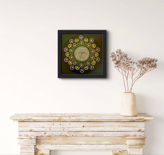 Peter Paul and Mary - In The Wind mandala dot painted vinyl record album