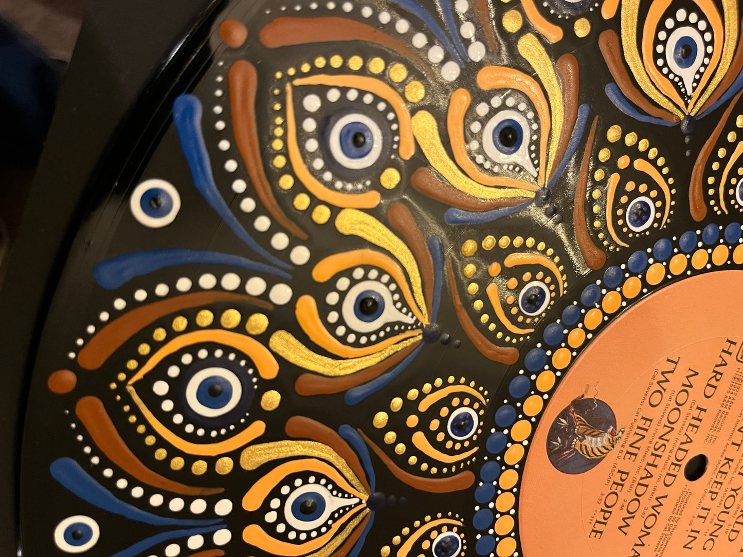 Cat Stevens - Greatest Hits mandala dot painted vinyl record album