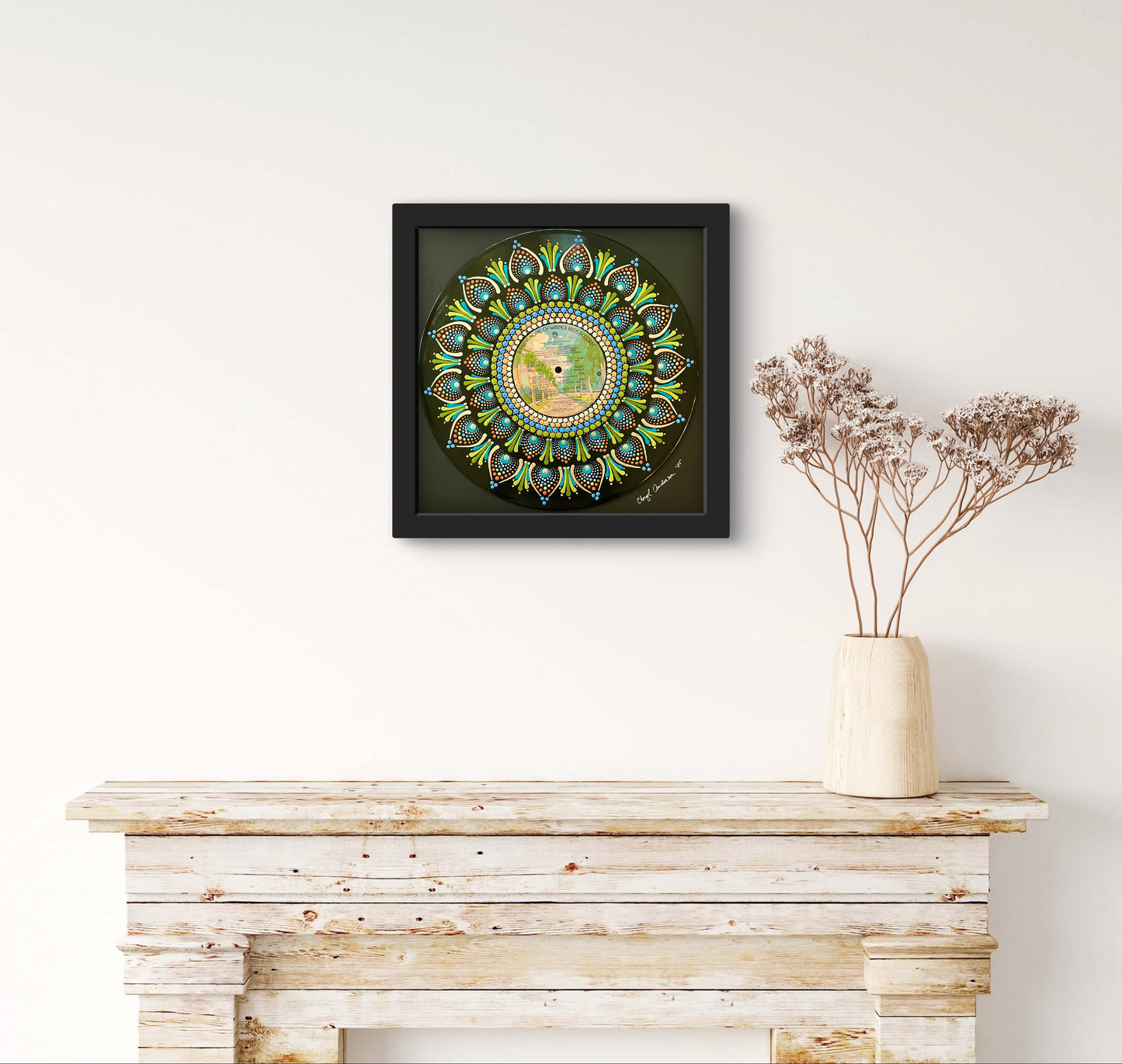 Fleetwood Mac - Rumours - Framed mandala dot painted vinyl record album