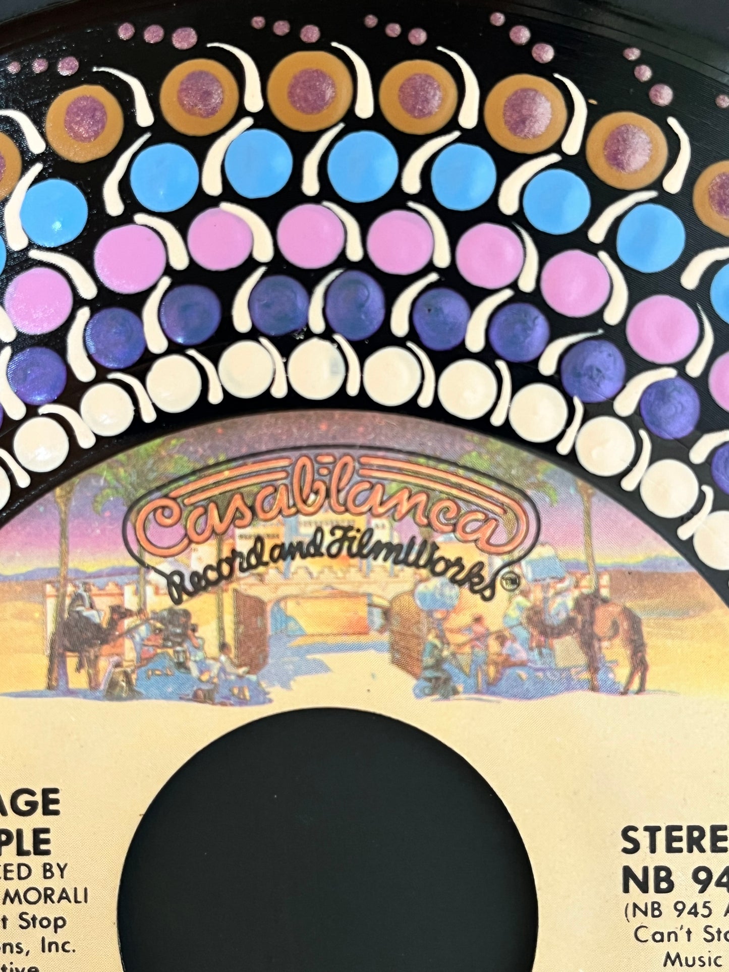The Village People - YMCA (45rpm) Framed mandala dot painted vinyl record