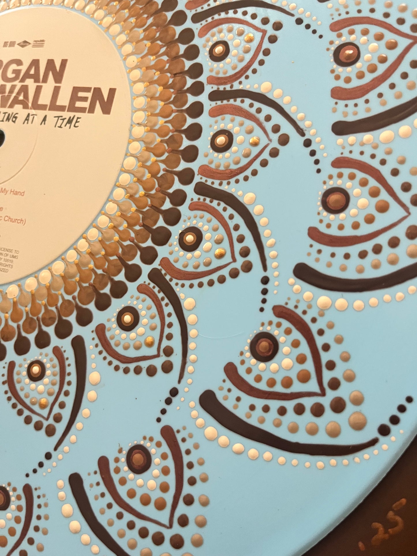 Morgan Wallen - One Thing At A Time - Mandala dot painted vinyl record album