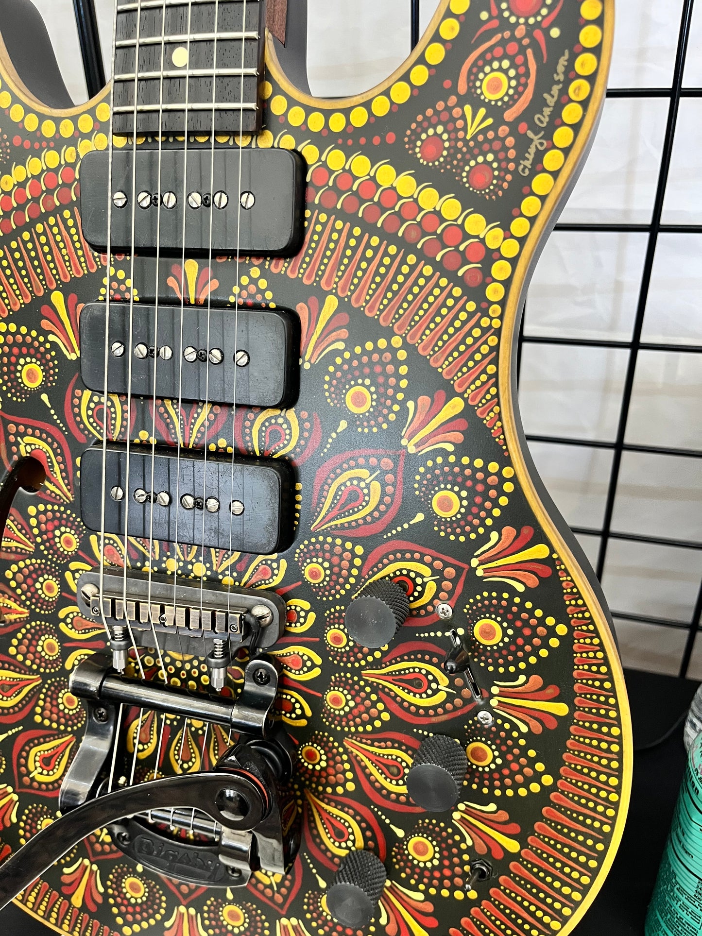 Hand painted Chief-317 guitar from the Milwaukee Guitar Company