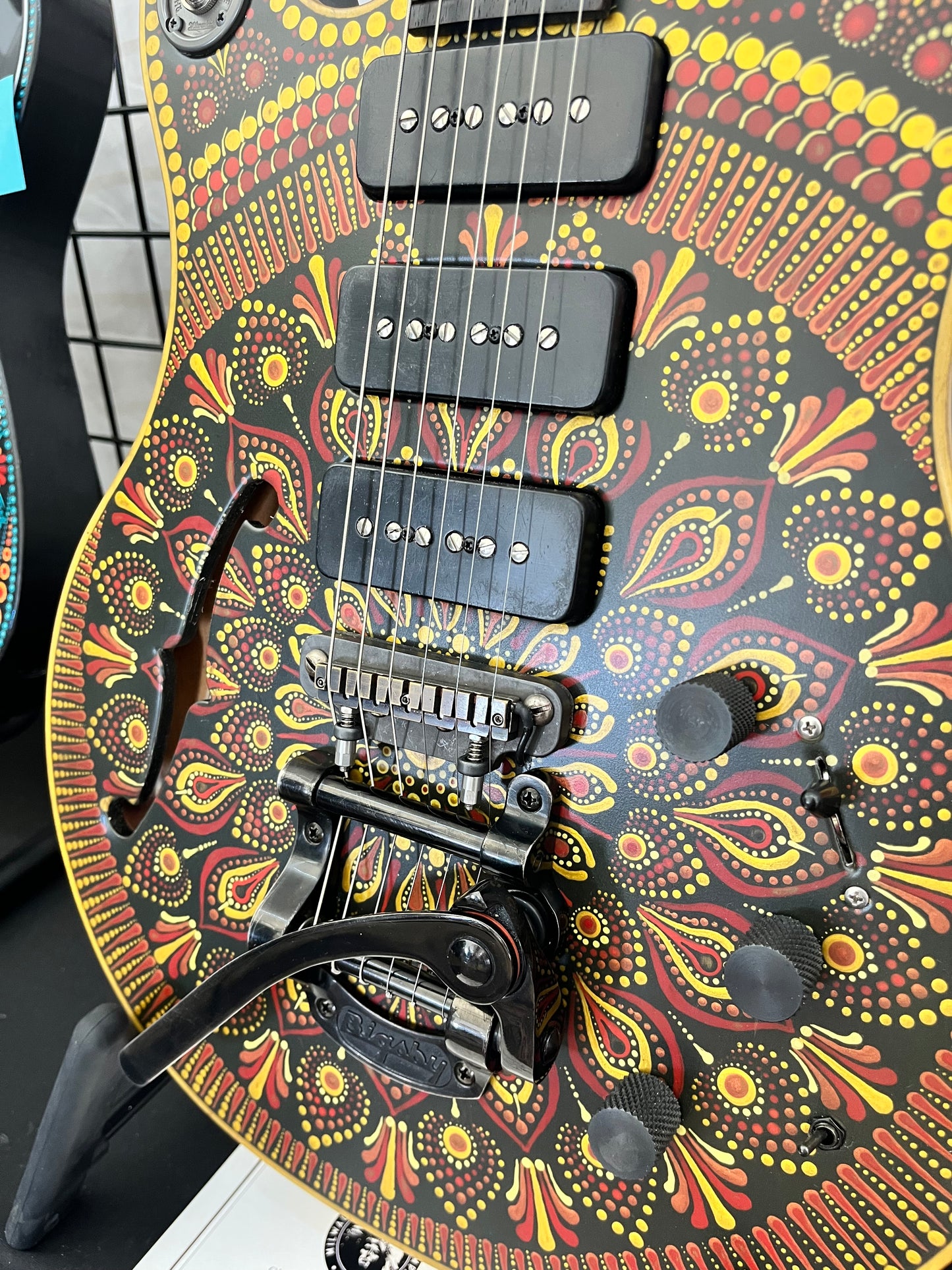 Hand painted Chief-317 guitar from the Milwaukee Guitar Company
