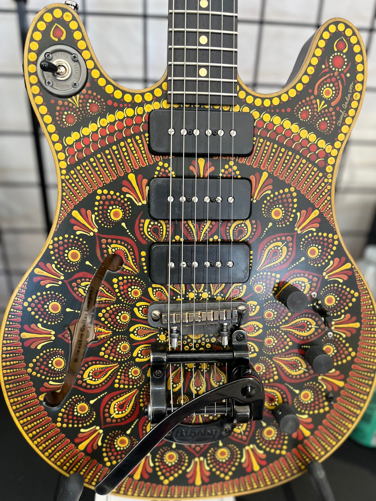 Hand painted Chief-317 guitar from the Milwaukee Guitar Company