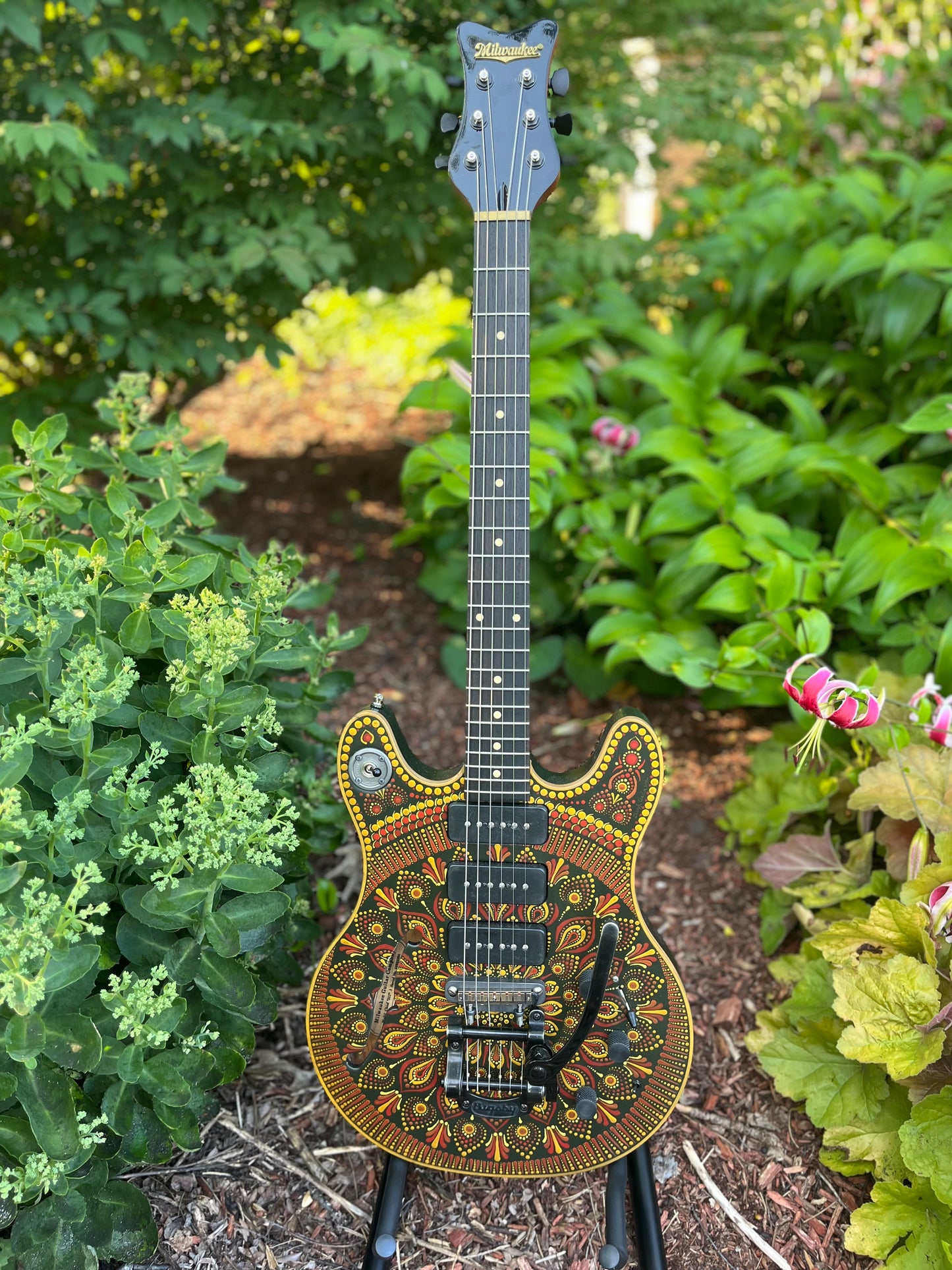 Hand painted Chief-317 guitar from the Milwaukee Guitar Company