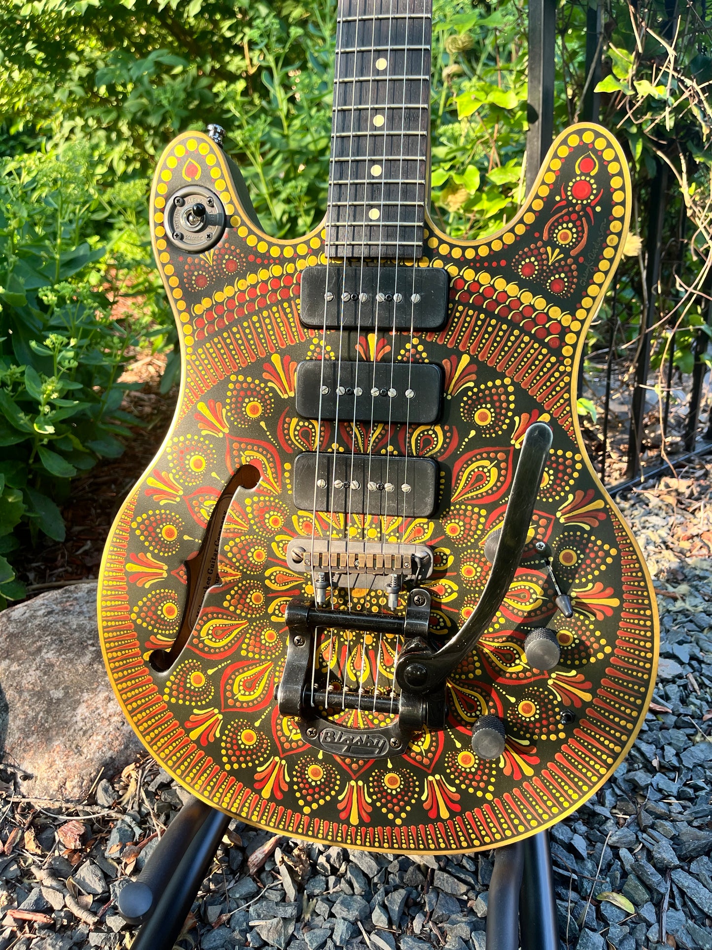 Hand painted Chief-317 guitar from the Milwaukee Guitar Company