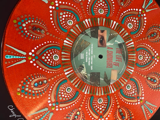 Taylor Swift - The Life of a Showgirl | Hand-Painted Orange Vinyl Record Art