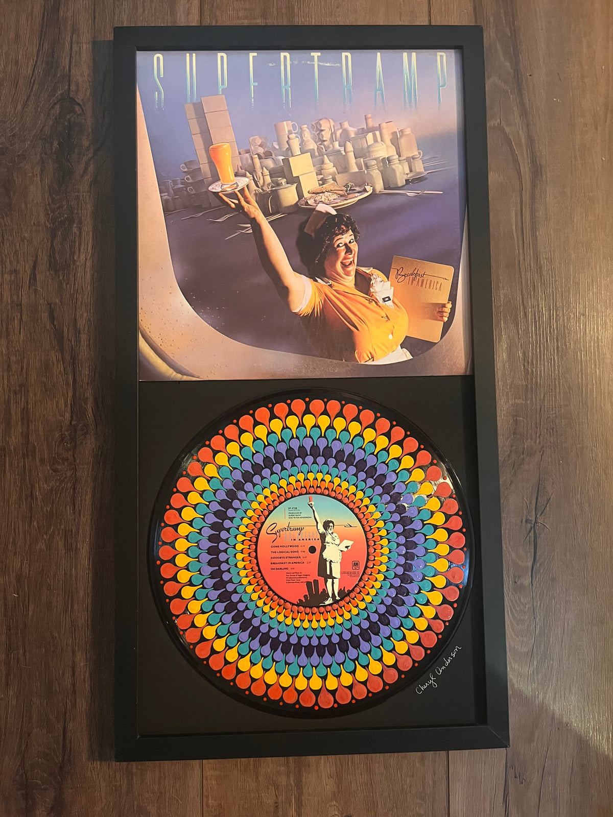 Supertramp - Breakfast In America | Hand-Painted Framed Vinyl Record Art