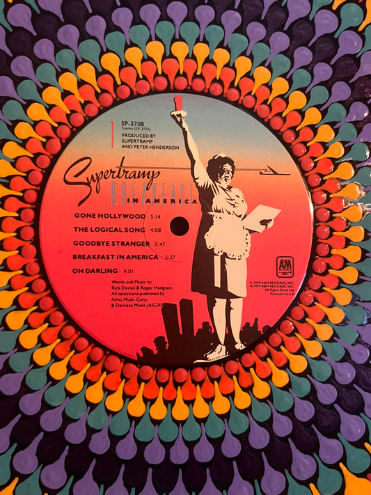 Supertramp - Breakfast In America | Hand-Painted Framed Vinyl Record Art