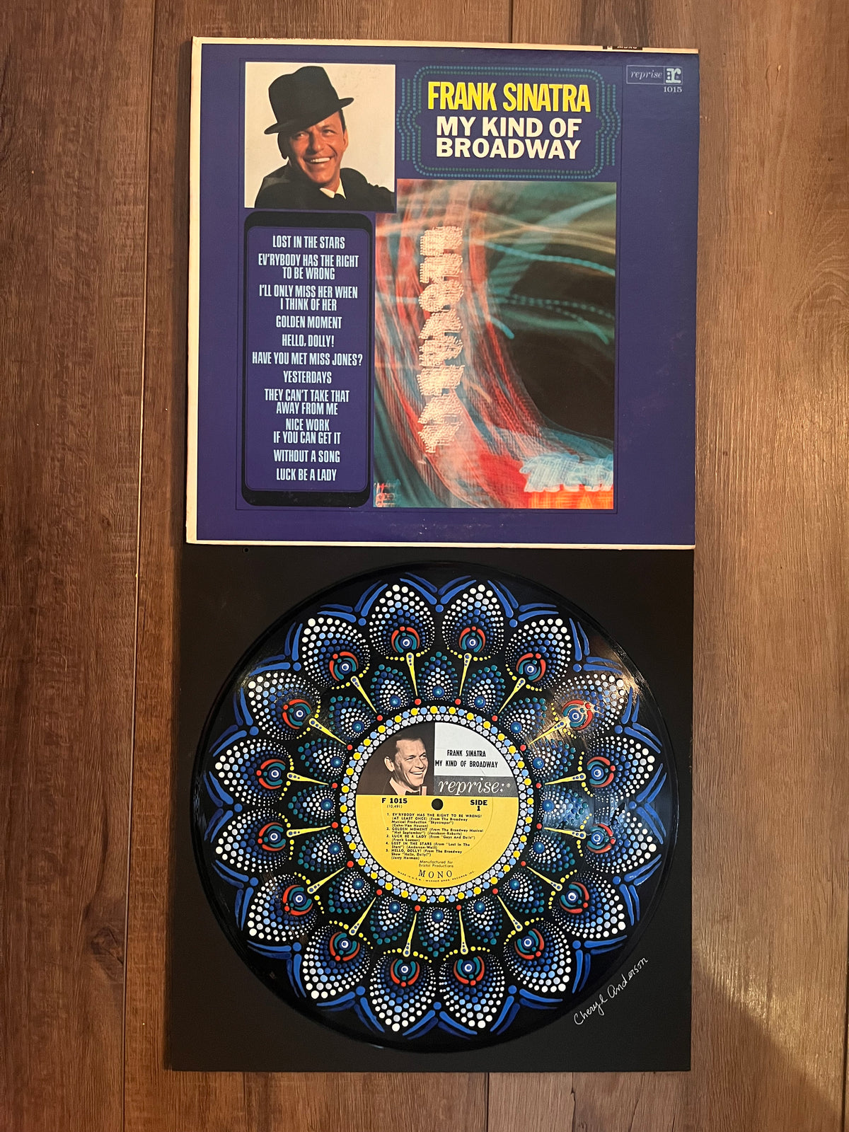 Frank Sinatra - My Kind Of Broadway | Hand-Painted Framed Vinyl Record Art