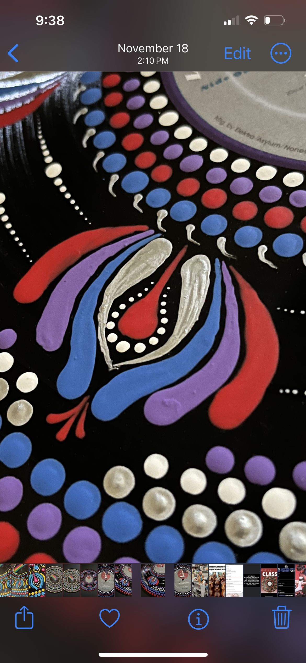 Linda Ronstadt - Living In The USA mandala dot painted vinyl record album