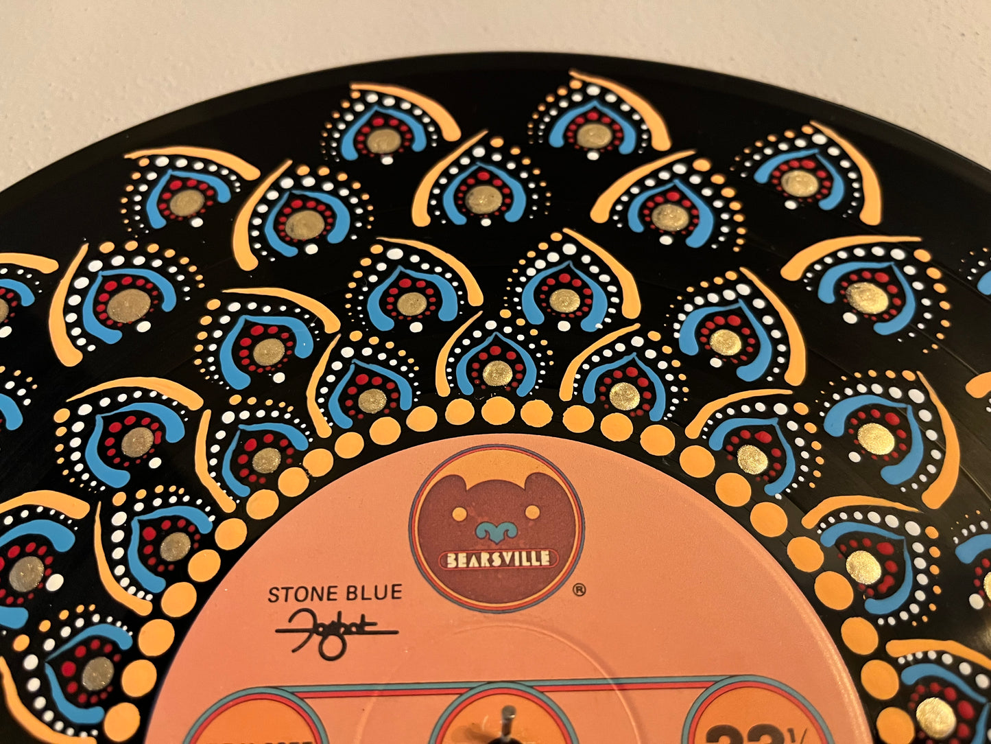Foghat - “Stone Blue” mandala dot painted vinyl record album