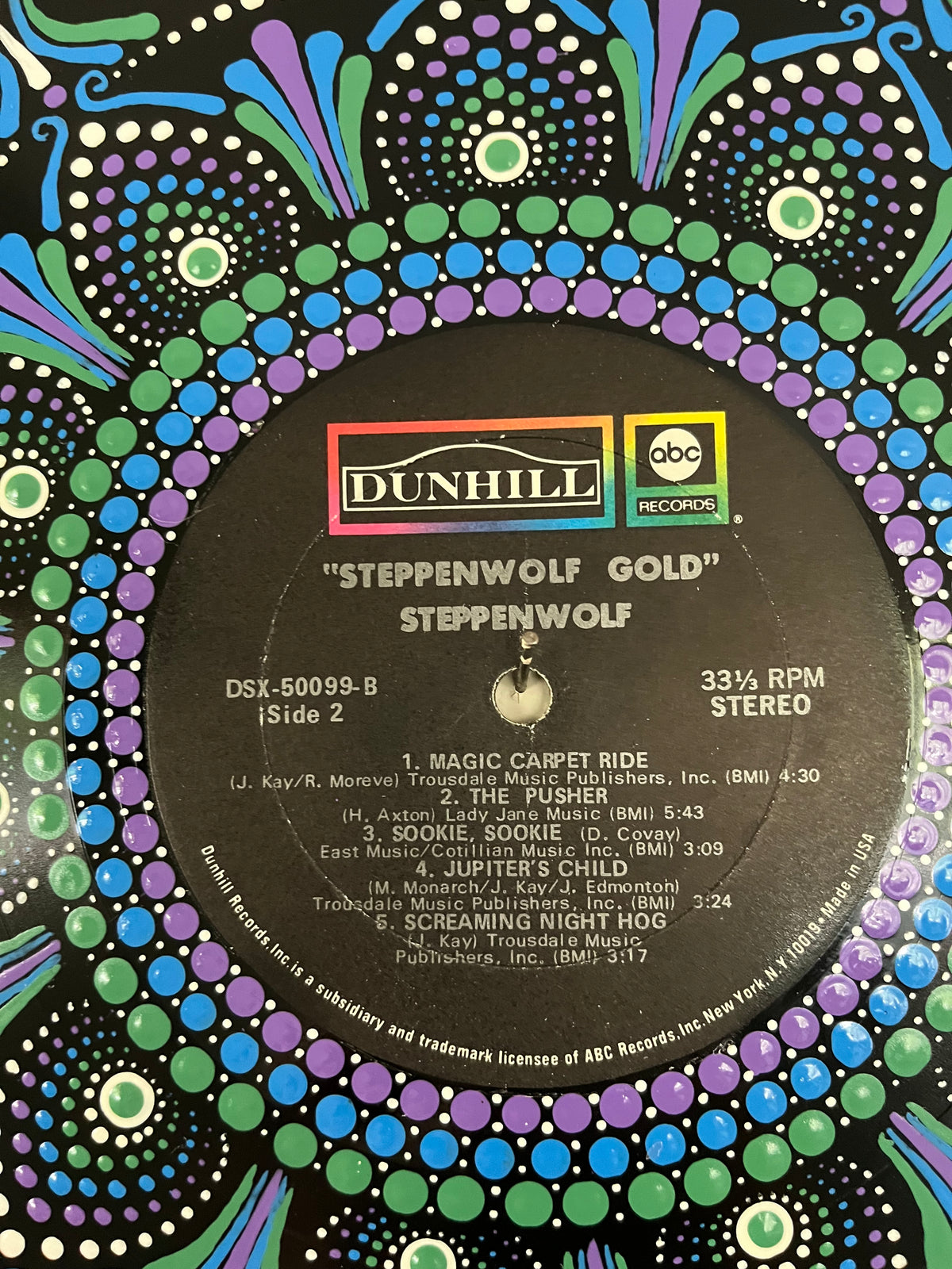Steppenwolf - Steppenwolf Gold Hand-Painted Vinyl Record Art