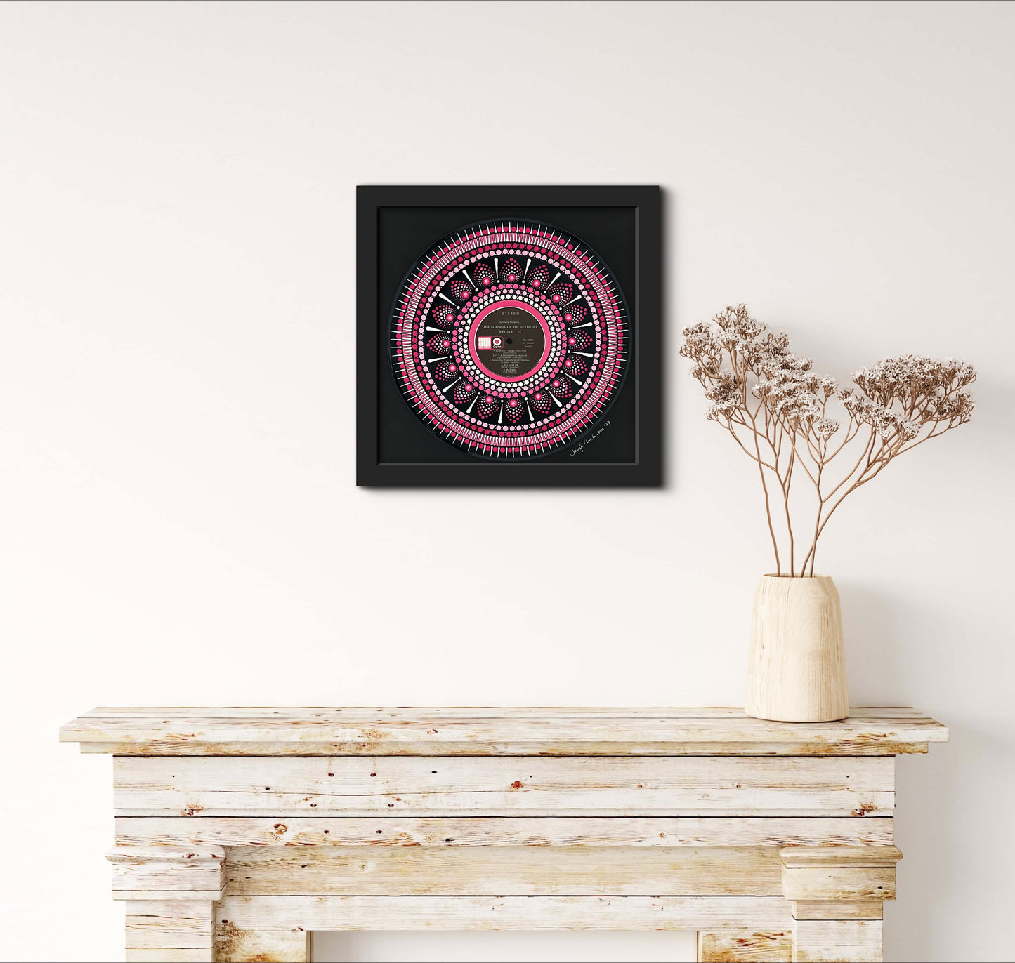 Peggy Lee - “The Sounds Of The Seventies” mandala dot painted vinyl record album