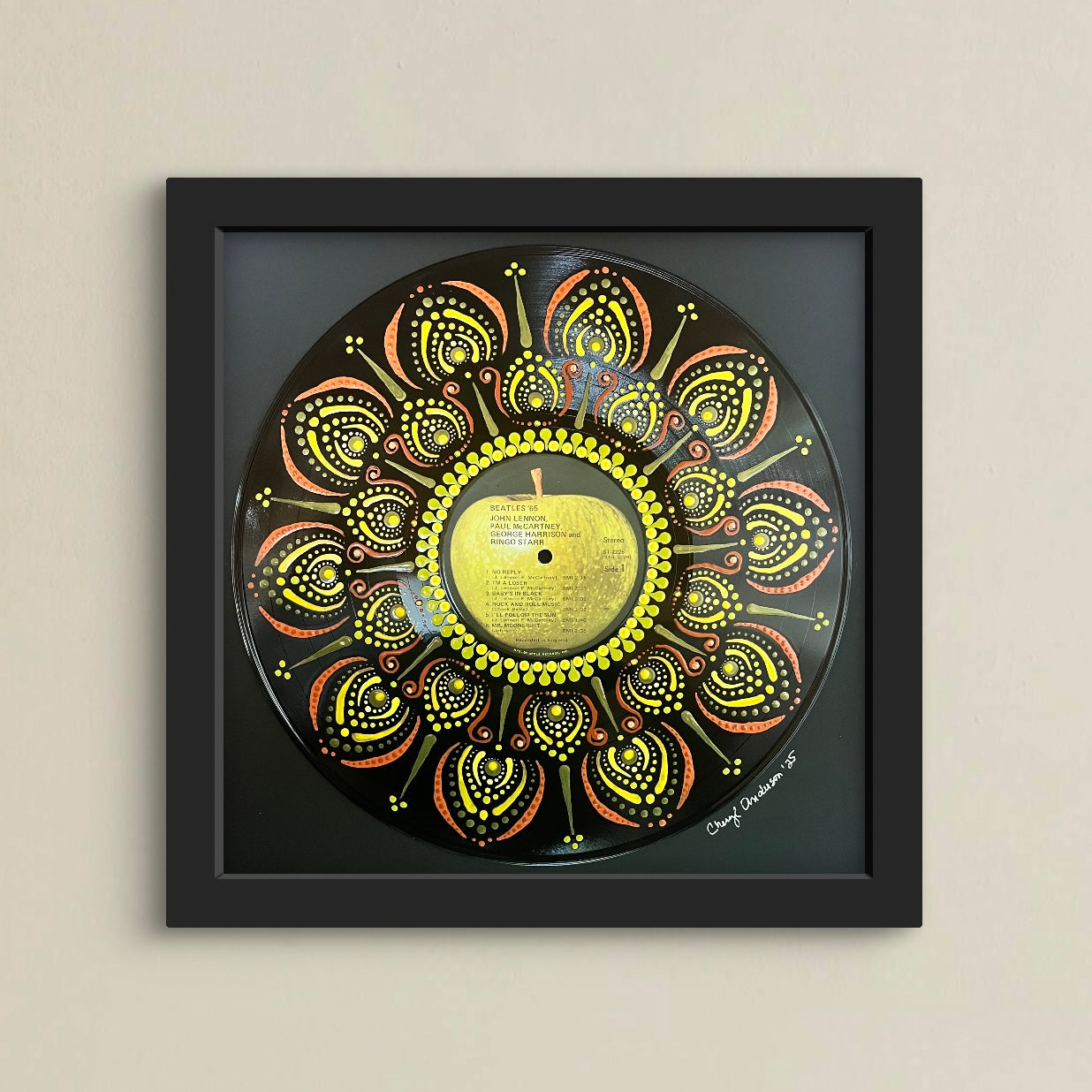 The Beatles - ‘65 Mandala dot painted vinyl record album