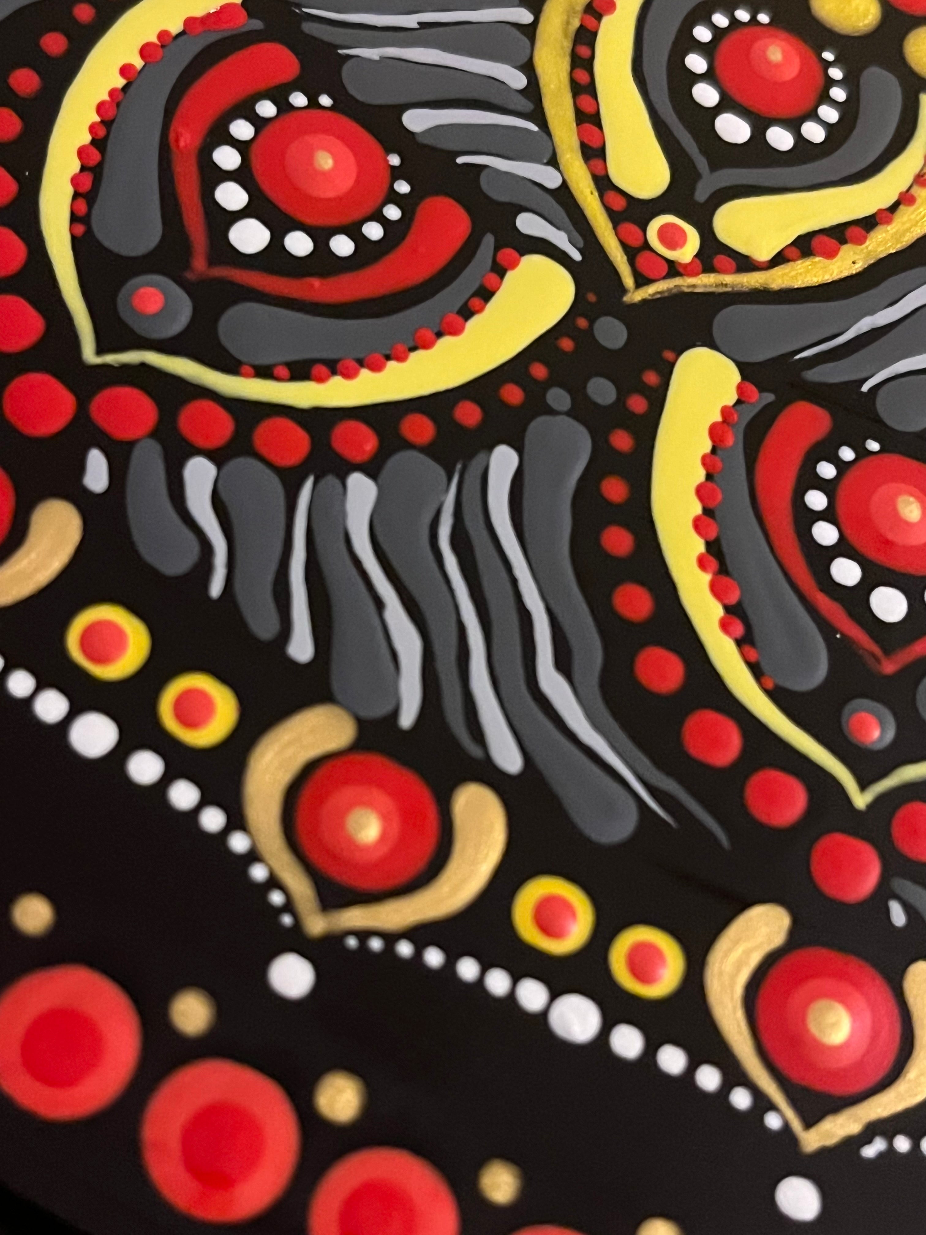 The Rolling Stones - “Tattoo You” mandala dot painted vinyl