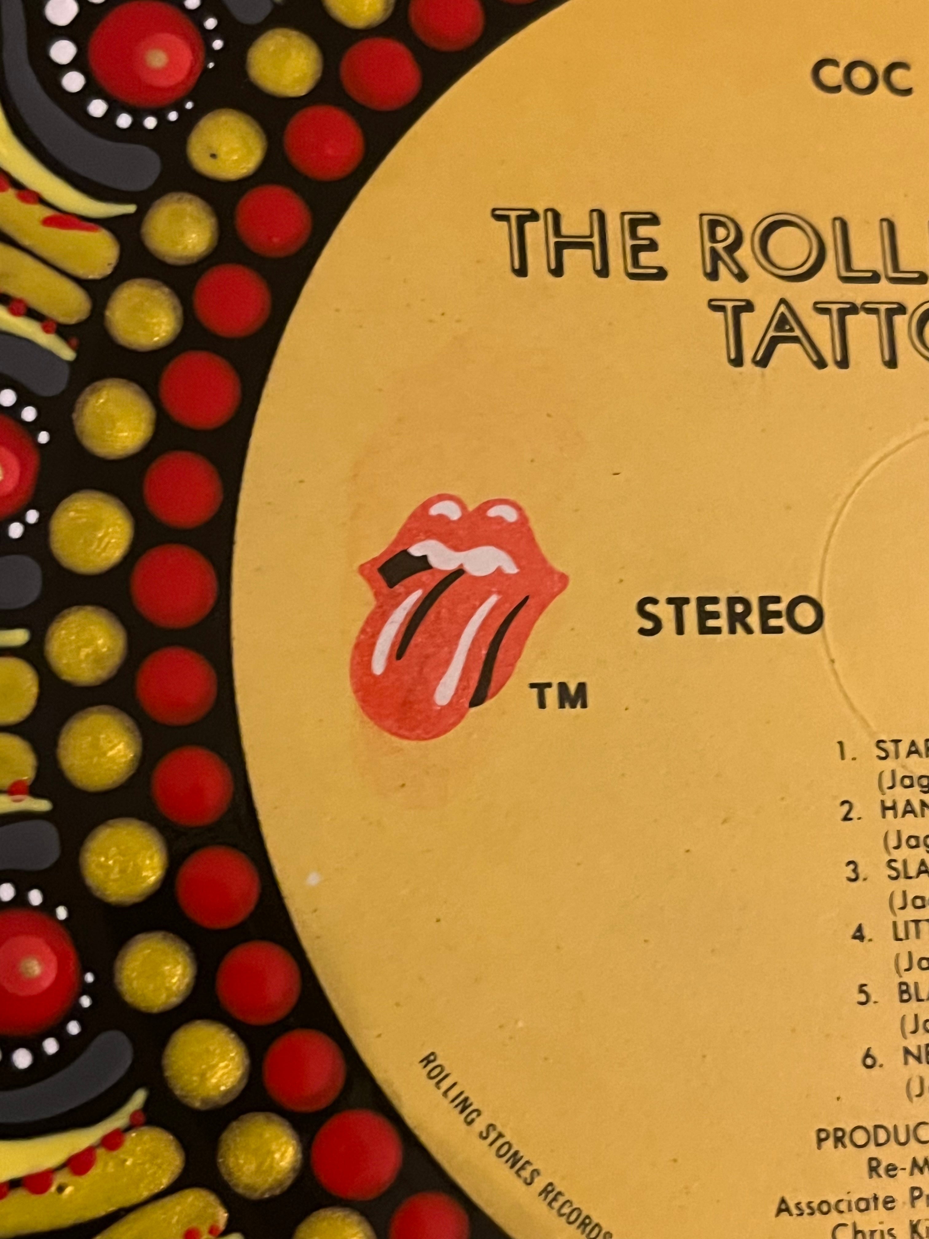 The Rolling Stones - “Tattoo You” mandala dot painted vinyl