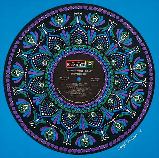 Steppenwolf - “Steppenwolf Gold” mandala dot painted vinyl record album