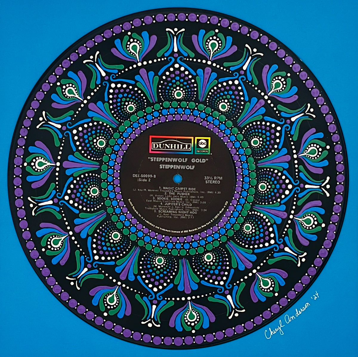 Steppenwolf - Steppenwolf Gold Hand-Painted Vinyl Record Art