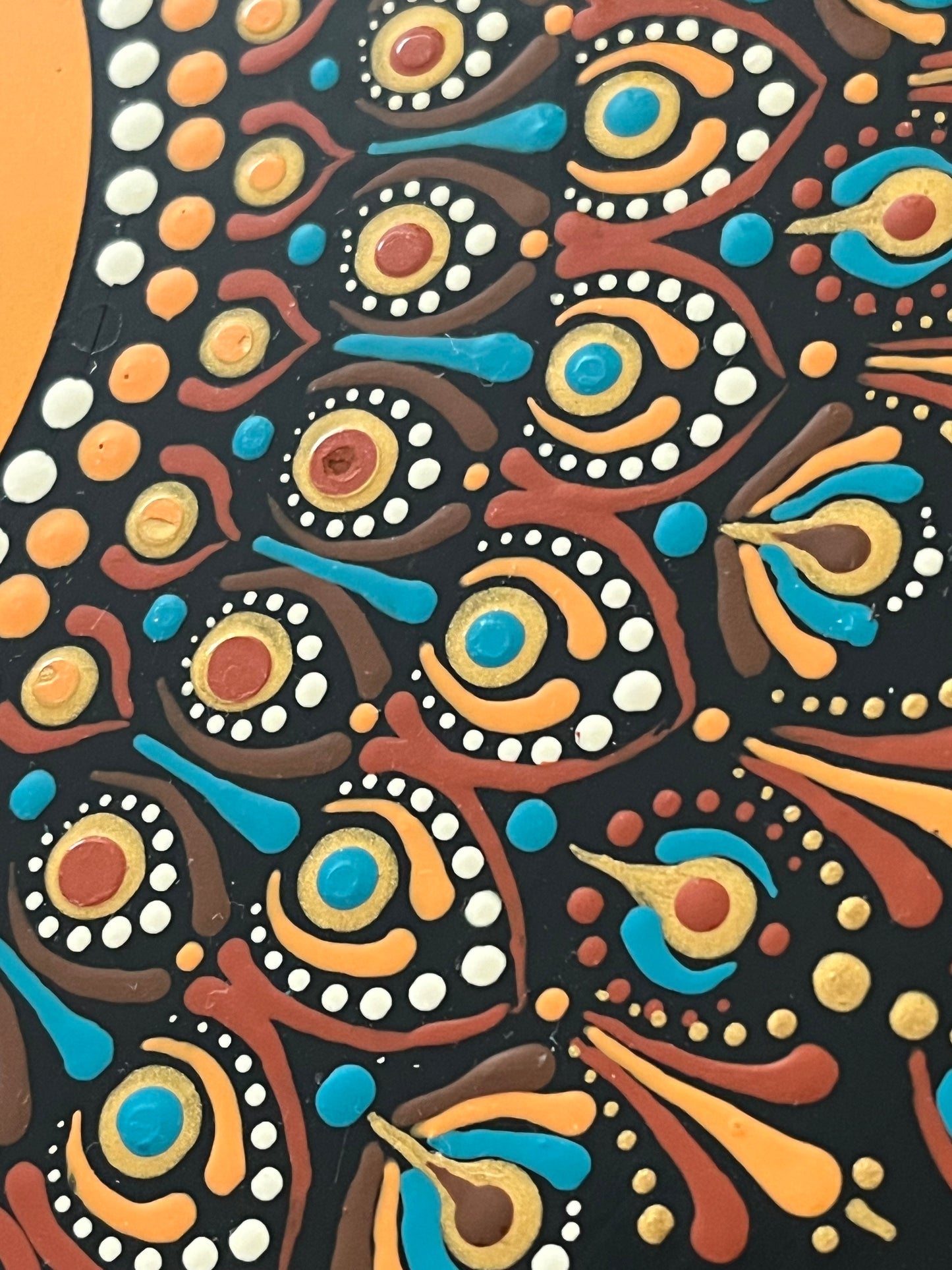 Hair - The Original Cast mandala dot painted vinyl record album