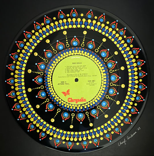 Jethro Tull - War Child mandala dot painted vinyl record album