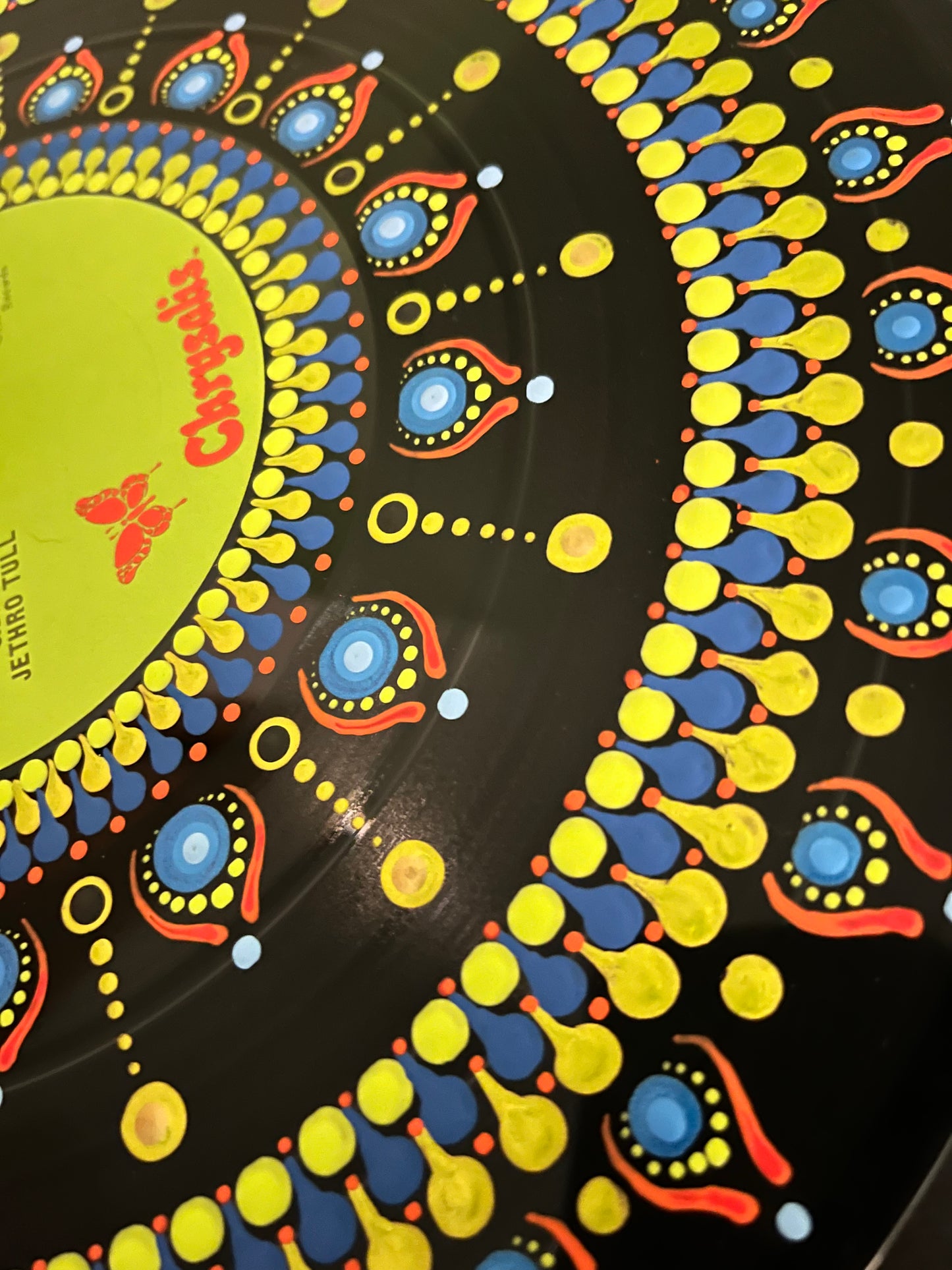 Jethro Tull - War Child mandala dot painted vinyl record album