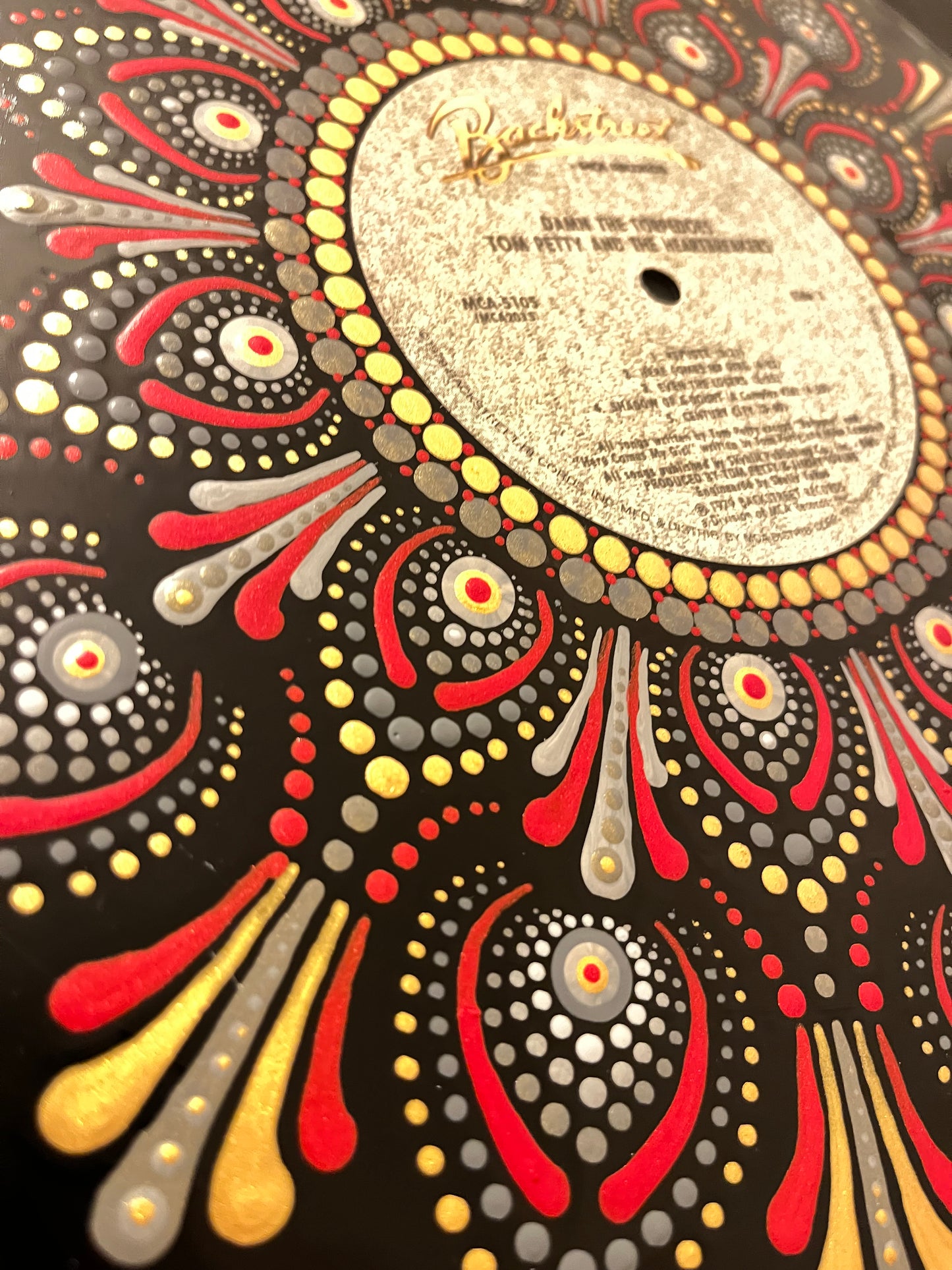 Tom Petty And The Heartbreakers - Damn The Torpedoes mandala dot painted vinyl record album