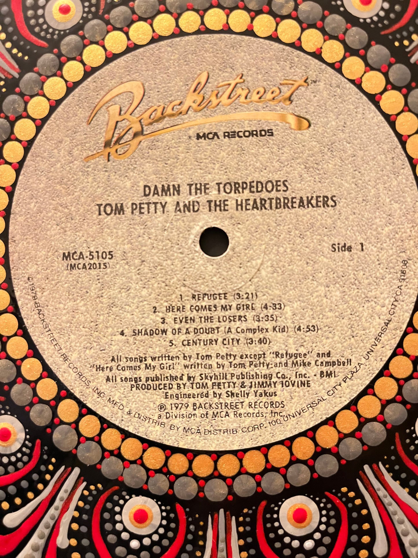 Tom Petty And The Heartbreakers - Damn The Torpedoes mandala dot painted vinyl record album