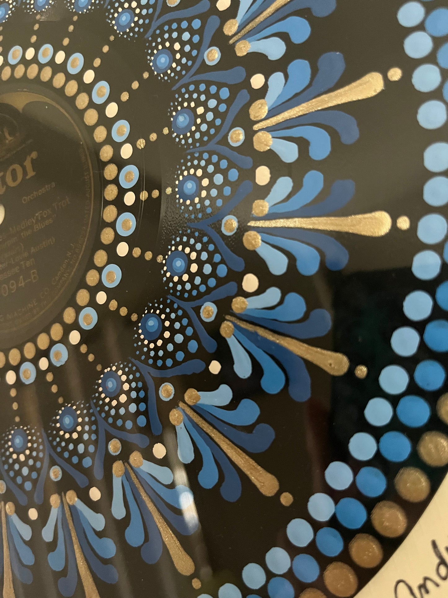 Down Hearted Blues Medley Foxtrot - Tennessee Ten mandala dot painted vinyl record album