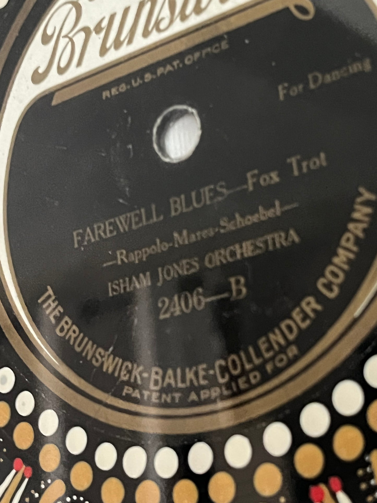 Farewell Blues - Foxtrot by Isham Jones Orchestra mandala dot painted vinyl record album