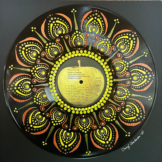 The Beatles - ‘65 Mandala dot painted vinyl record album