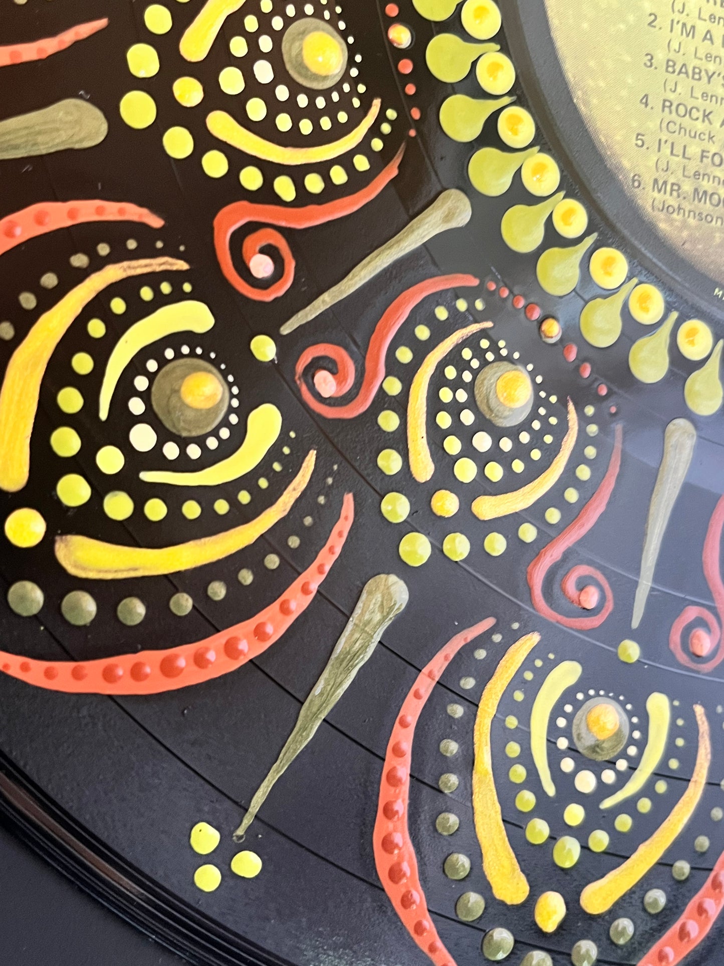 The Beatles - ‘65 Mandala dot painted vinyl record album