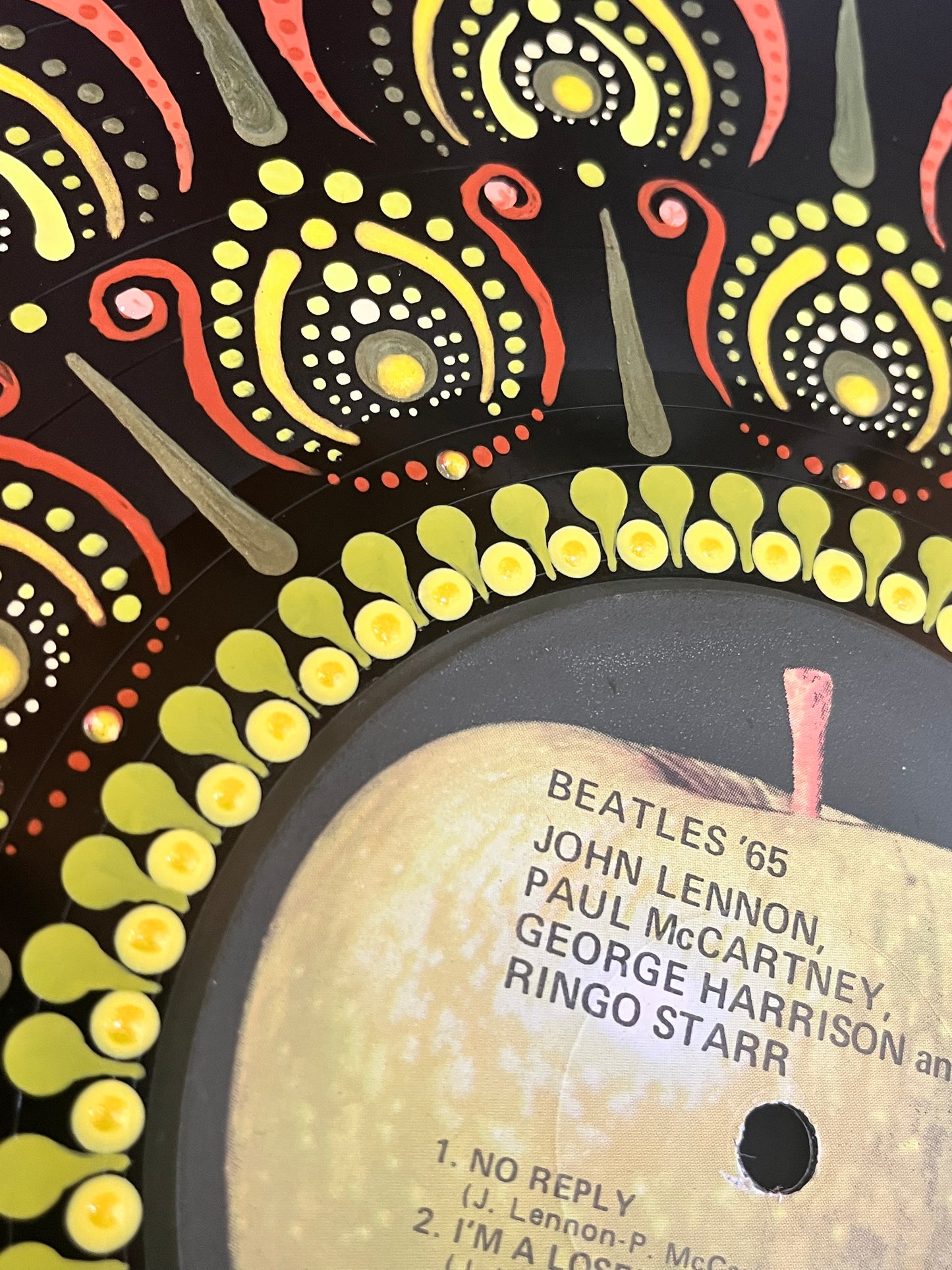 The Beatles - ‘65 Mandala dot painted vinyl record album