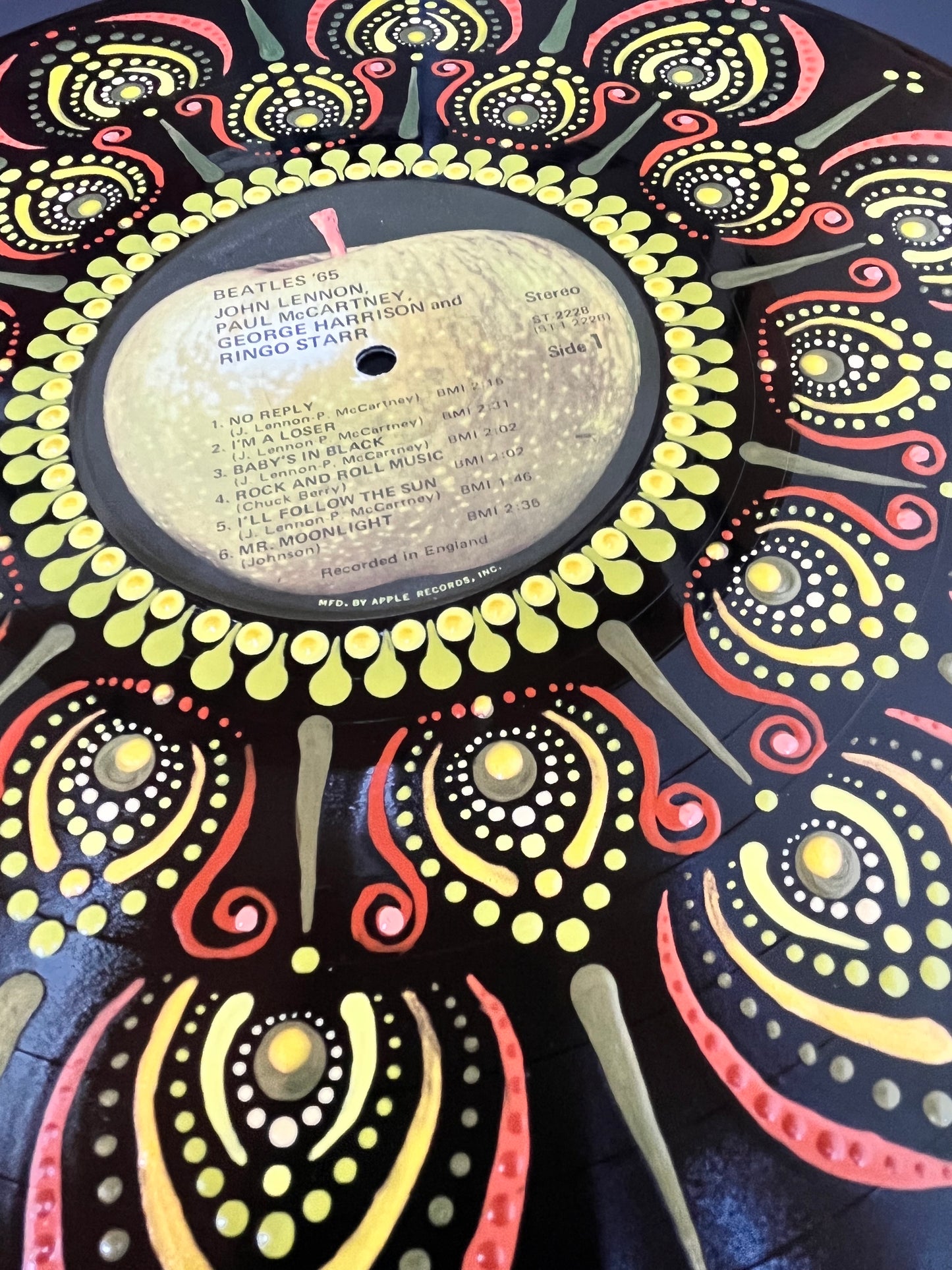 The Beatles - ‘65 Mandala dot painted vinyl record album