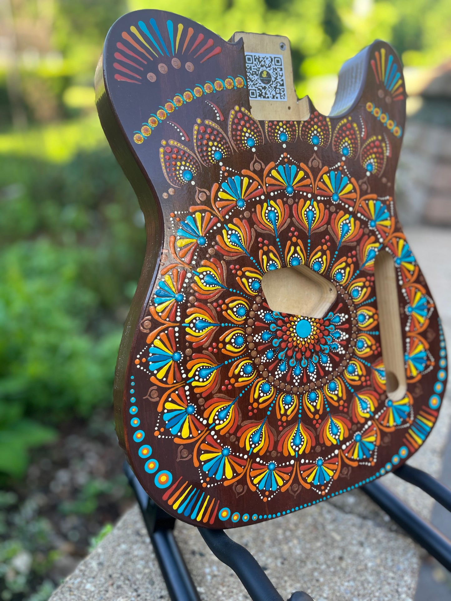 Fender Esquire spec electric guitar body hand painted on stained solid wood