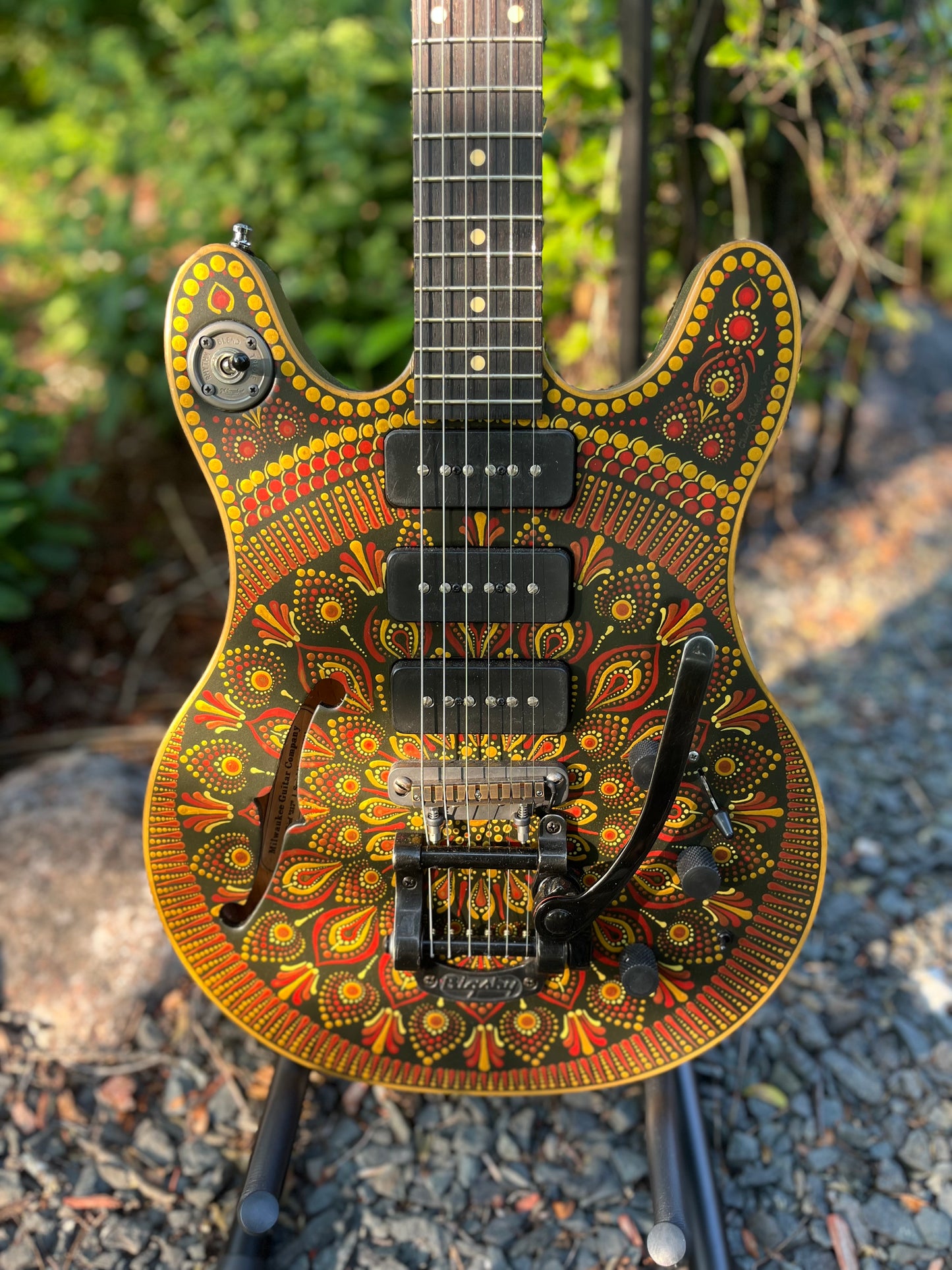 Hand painted Chief-317 guitar from the Milwaukee Guitar Company