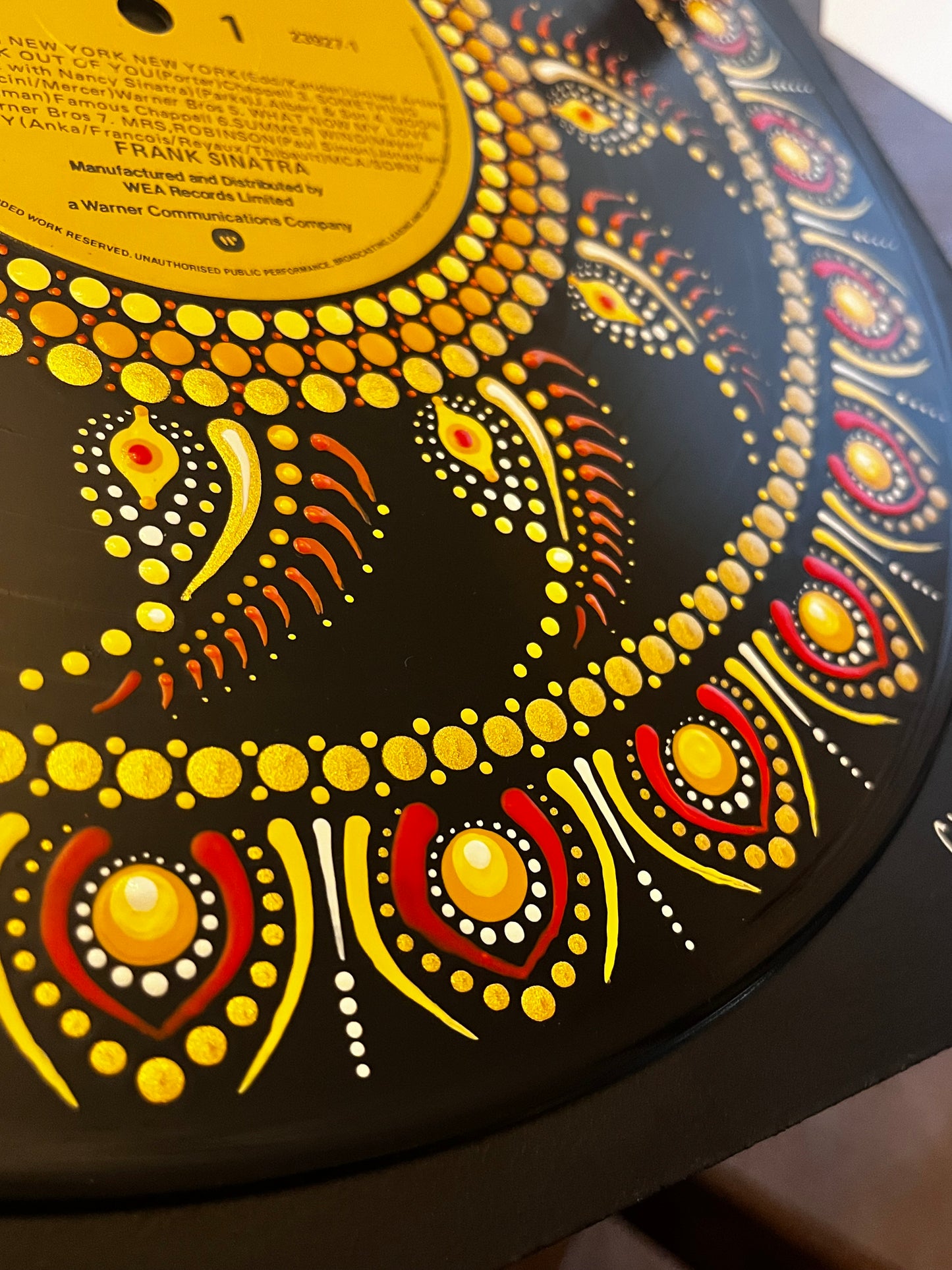 Frank Sinatra - New York New York Mandala dot painted vinyl record