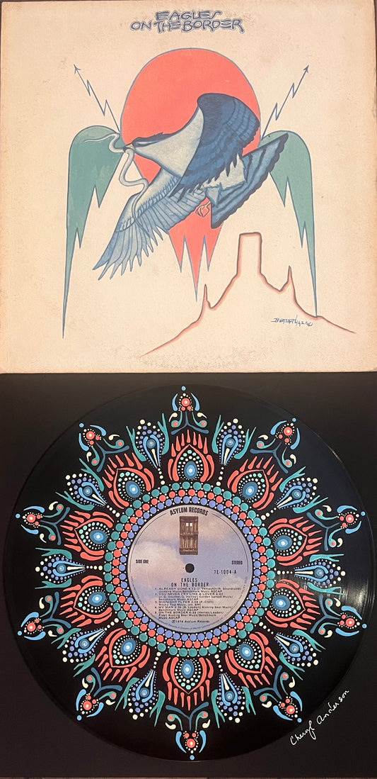 Eagles - On The Border | Hand-Painted Framed Vinyl Record Art