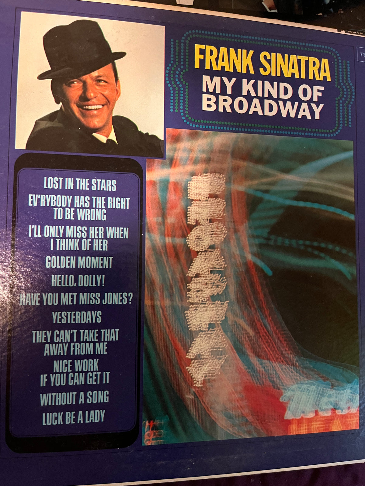 Frank Sinatra - My Kind Of Broadway | Hand-Painted Framed Vinyl Record Art