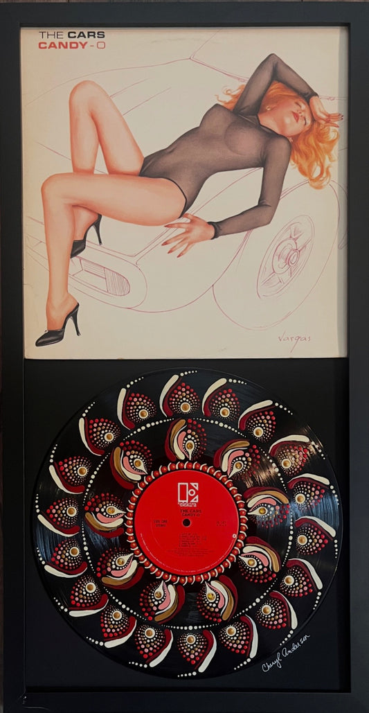 The Cars - Candy-O | Hand-Painted Framed Vinyl Record Art
