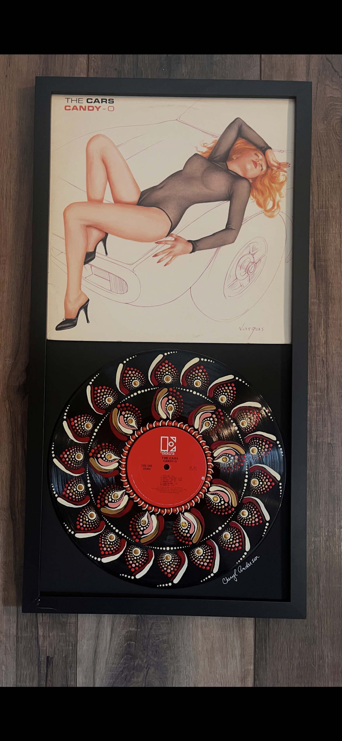 The Cars - Candy-O | Hand-Painted Framed Vinyl Record Art