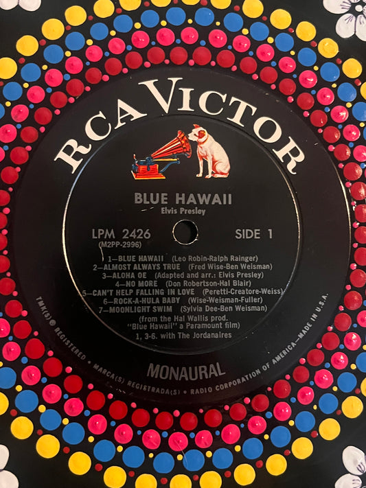 Elvis Presley - Blue Hawaii | Hand-Painted Framed Vinyl Record Art
