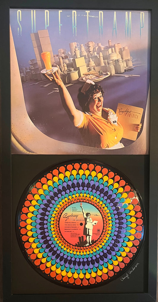 Supertramp - Breakfast In America | Hand-Painted Framed Vinyl Record Art